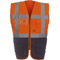 Chaleco alta visibilidad reflectante con bolsillos Hi Vis Orange / Navy 3Xl