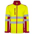Chaqueta Softshell Alta Visibilidad Cuello Alto Rojo Laboral/Amarillo Flúor S