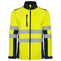 Chaqueta Softshell Alta Visibilidad Cuello Alto Marino/Amarillo Fluor L