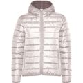 Chaqueta Acolchada Mujer con Capucha Blanco Vintage L