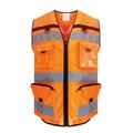 Chaleco alta visibilidad con bolsillos Hi Vis Orange Mesh M