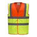 Chaleco alta visibilidad poliéster Velcro Hi Vis Orange / Hi Vis Yellow Xxl