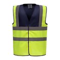 Chaleco alta visibilidad poliéster Velcro Navy / Hi Vis Yellow L