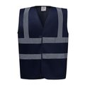 Chaleco alta visibilidad poliéster Velcro Navy XL
