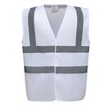 Chaleco alta visibilidad poliéster Velcro White M