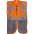Chaleco alta visibilidad reflectante con bolsillos Hi Vis Orange / Grey Xxl