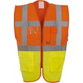 Chaleco alta visibilidad reflectante con bolsillos Hi Vis Orange / Hi Vis Yellow S