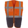 Chaleco alta visibilidad reflectante con bolsillos Hi Vis Orange / Navy 3XL