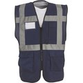 Chaleco alta visibilidad reflectante con bolsillos Navy Xl