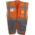 Chaleco alta visibilidad ropa laboral Hi Vis Orange / Grey L