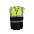 Chaleco bicolor en contraste Hi Vis Yellow / Black Xxl