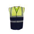 Chaleco bicolor en contraste Hi Vis Yellow / Navy XXL
