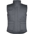 Chaleco con Cuello Alto y Bolsillos Plomo 3Xl