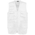 Chaleco multibolsillos con forro unisex White M