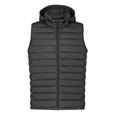 Chaleco unisex RPET con capucha y bolsillos Neg L
