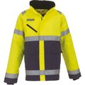 Chaqueta alta visibilidad impermeable con capucha Hi Vis Yellow / Navy S