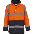Chaqueta alta visibilidad impermeable Hi Vis Orange / Navy XL