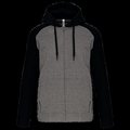 Chaqueta Bicolor con Cremallera y Capucha Grey Heather / Black XL