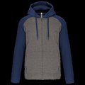 Chaqueta Bicolor con Cremallera y Capucha Grey Heather / Sporty Navy M