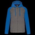 Chaqueta Bicolor con Cremallera y Capucha Grey heather/Sporty royal blue XL