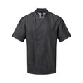 Chaqueta de chef con cremallera oculta Black Denim XL