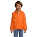 Chaqueta Cortavientos Niño Impermeable con Capucha Naranja 13 Años