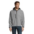 Chaqueta Hombre Impermeable con Forro Polar Gris Jaspeado 3Xl
