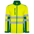 Chaqueta Softshell Alta Visibilidad Cuello Alto Verde Jardín/Amarillo Flúor 4Xl