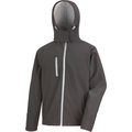 Chaqueta Softshell con capucha hombre Black / Grey XXL