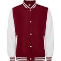 Chaqueta unisex bicolor ligeramente acolchada GRANATE/BLANCO M