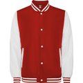 Chaqueta unisex bicolor ligeramente acolchada Rojo/Blanco Xl
