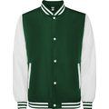 Chaqueta unisex bicolor ligeramente acolchada VERDE BOTELLA/BLANCA Xl