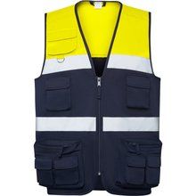 Chaleco de alta visibilidad con cremallera Marino/Amarillo Fluor S