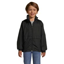 Chaqueta Cortavientos Niño Impermeable con Capucha Negro 10 Años