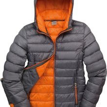 Chaqueta nylon acolchada mujer Grey / Orange Xs