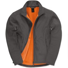Chaqueta Softshell hombre con bolsillos Dark Grey / Neon Orange S
