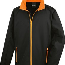 Chaqueta Softshell hombre transpirable y cortavientos Black / Orange S