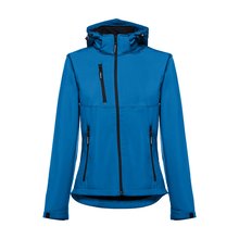 Chaqueta Softshell Mujer Capucha Extraíble Azul Petróleo L