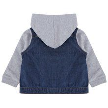 Chaqueta vaquera de niños con capucha Blue / Heather Grey 6/12M