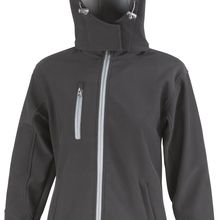 Chaqueta Softshell mujer con capucha Black / Grey S
