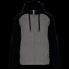 Chaqueta Bicolor con Cremallera y Capucha Grey Heather / Black Xs