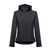 Chaqueta Softshell Mujer Capucha Extraíble Negro L