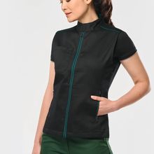 Chaleco mujer con bolsillos Black / Kelly Green Xs