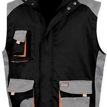 Chaleco multibolsillos con cuello alto y cremallera Black / Grey / Orange 38 Uk