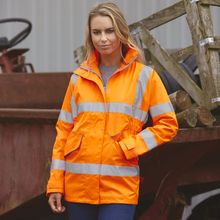 Chaqueta para exterior alta visibilidad de mujer Hi Vis Orange Xs