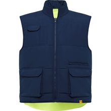 Chaleco Trabajo Reversible Multibolsillos Marino/Amarillo Fluor S