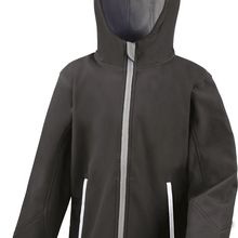 Chaqueta Softshell con capucha para niños Black / Grey 5/6 Ans