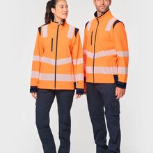 Chaqueta de seguridad con mangas extraibles Hi Viz Orange / Navy Xs
