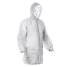 Chubasquero con capucha ajustable y bolsillos con solapa Blanco Talla Única Adulto