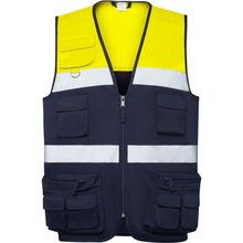 Chaleco de alta visibilidad con cremallera Marino/Amarillo Fluor S